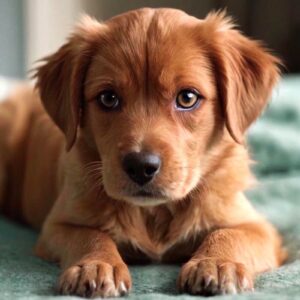 Puppy Dog lying on Blanket Stock Image