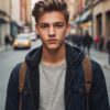 Male Teen wearing Shoulder Bag