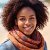Woman In Scarf & Denim at the Beach