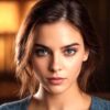 Woman in blue sweater