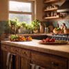 Stock Image Rustic Kitchen Food Preperation
