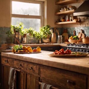 Stock Image Rustic Kitchen Food Preperation